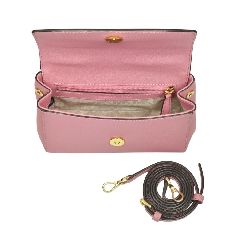 Michael Kors Ava Saffiano Leather Crossbody - Misty Rose - Picture 4 of 11